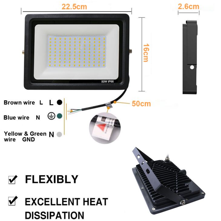 High Power Lighting Project IP66 10W to 200W SMD LED Flood Light